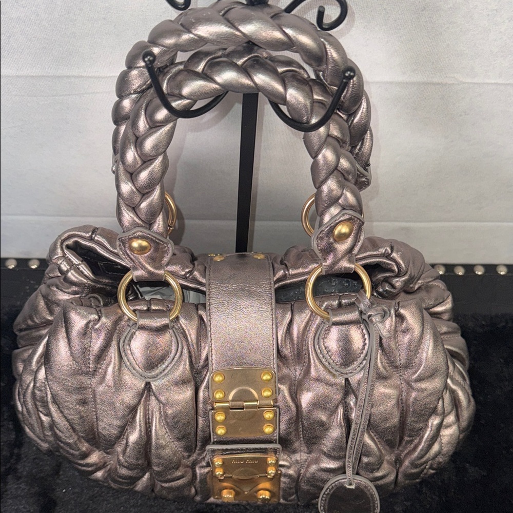 Miu Miu Metallic Silver Satchel - Picture 3 of 10